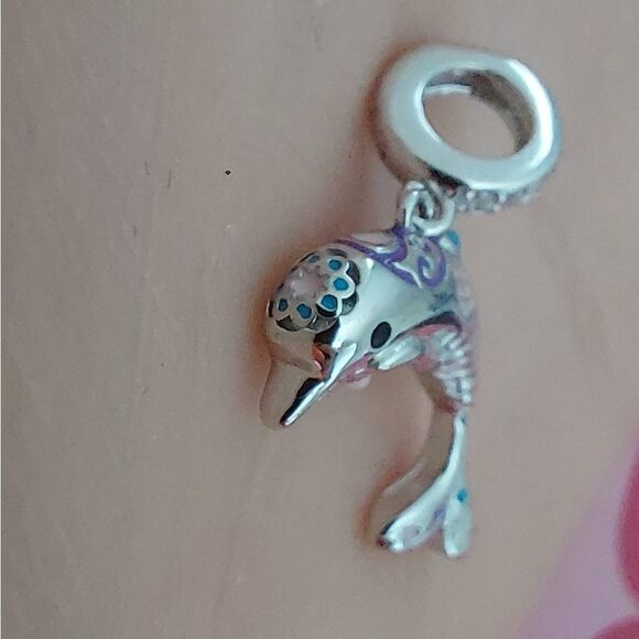 925 Silver Dolphin Nautical Charm - Picture 11 of 12